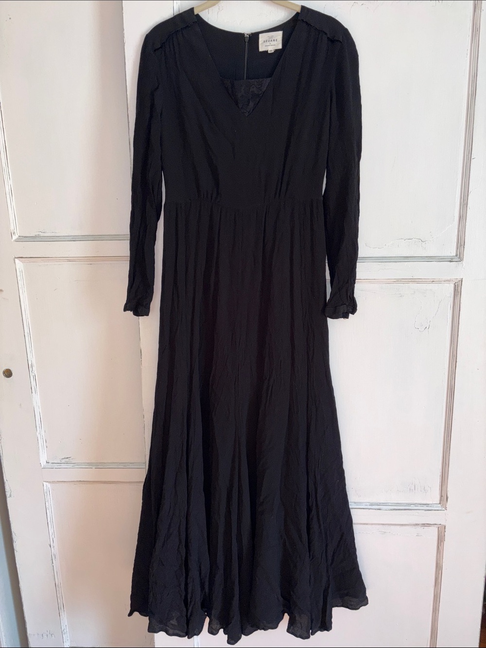 Sezane by Morgane Sezalory Long Sleeve Maxi Dress FR 38
